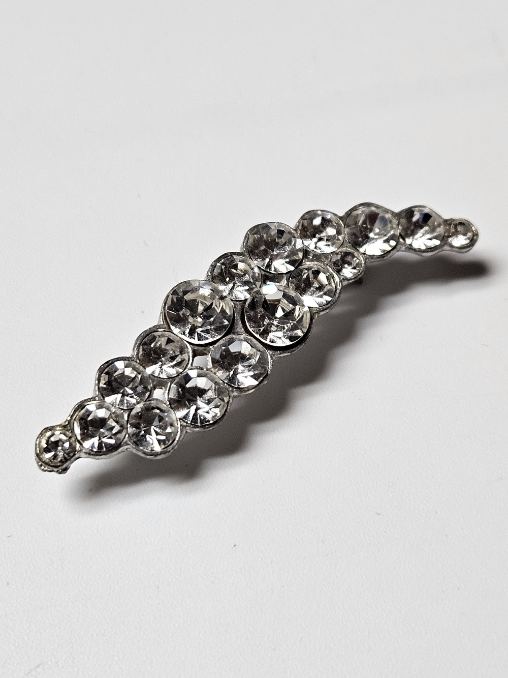 Vintage Sparkling Rhinestone Brooch - Clear Crystal Accent